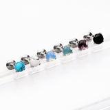 6 Pcs of Prong-Set Stone Top Internally Threaded Labret Package