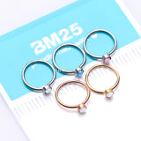 Detail View 1 of 5 Pcs of Assorted Color Fire Opal Sparkle Bezel Set Bendable Hoop Ring Package