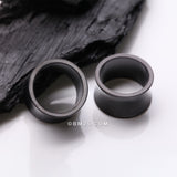 Detail View 1 of A Pair of Blackline Solid Steel Double Flared Ear Gauge Tunnel Plug