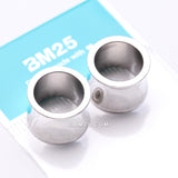 Detail View 3 of A Pair of Solid Steel Double Flared Ear Gauge Tunnel Plug