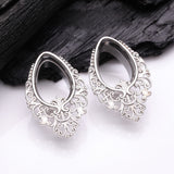 Detail View 1 of A Pair of Majestic Filigree Teardrop Double Flared Tunnel Plug
