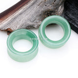 Detail View 1 of A Pair of Green Aventurine Jade Stone Double Flared Eyelet Plug