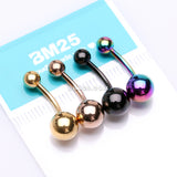 Detail View 1 of 4 Pcs of Assorted Color Steel and Plated Belly Button Ring Package