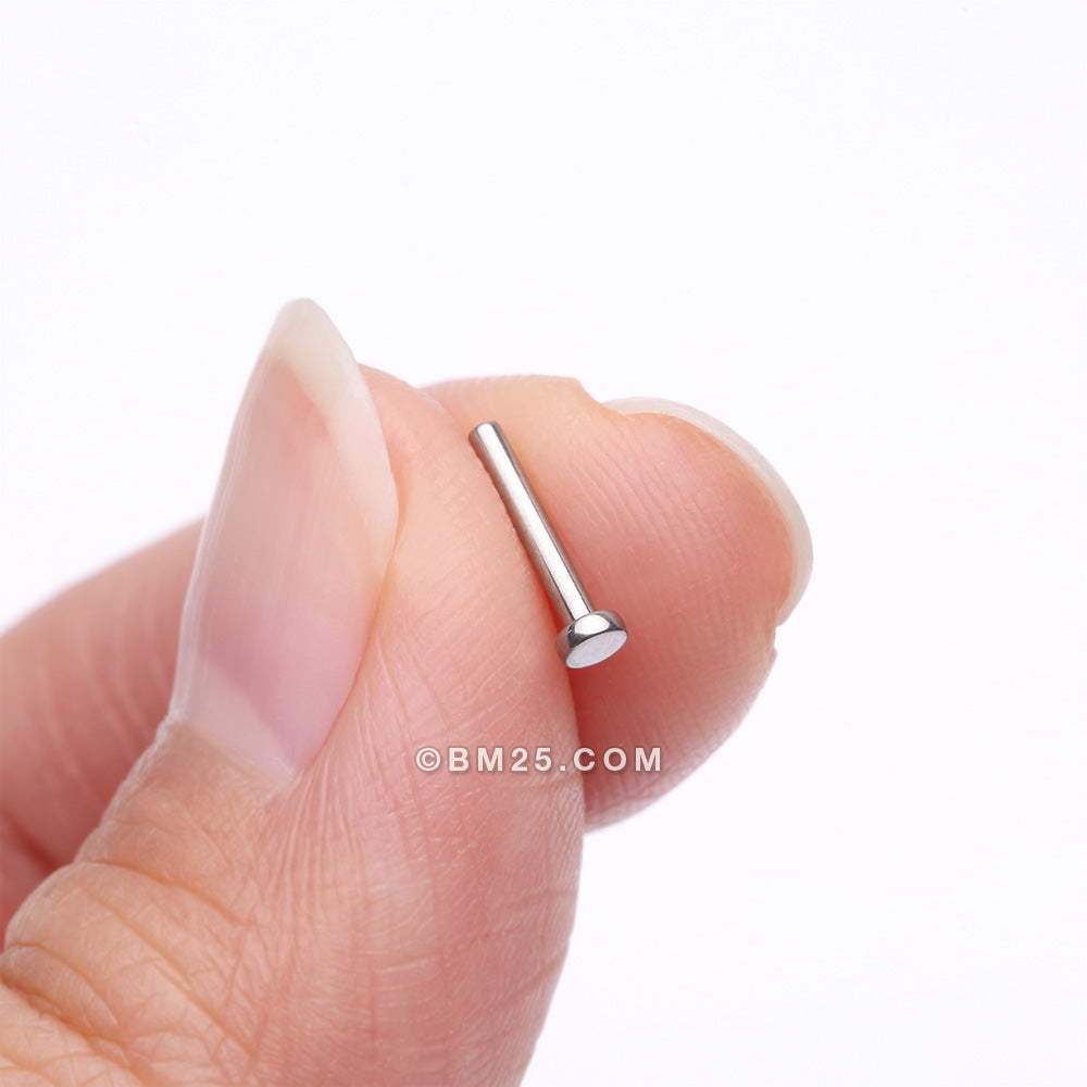 Detail View 2 of Implant Grade Titanium OneFit‚Ñ¢ Threadless Flat Back Stud Labret Bar Part