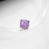 Detail View 1 of 14 Karat White Gold OneFit Threadless Prong Set Fire Opal Top Part-Purple Opal