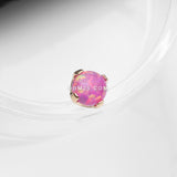 Detail View 1 of 14 Karat Gold OneFit Threadless Prong Set Fire Opal Top Part-Pink Opal