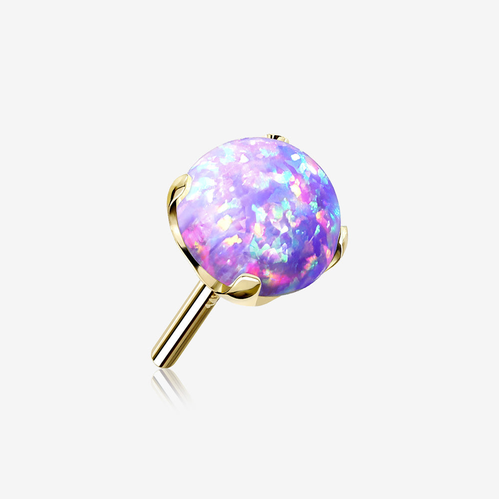 14 Karat Gold OneFit‚Ñ¢ Threadless Prong Set Fire Opal Top Part-Purple Opal