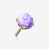 14 Karat Gold OneFit Threadless Prong Set Fire Opal Top Part-Purple Opal