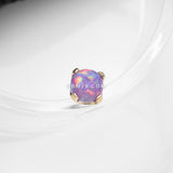 Detail View 1 of 14 Karat Gold OneFit Threadless Prong Set Fire Opal Top Part-Purple Opal