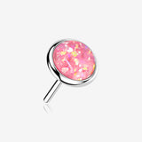 14 Karat White Gold OneFit Threadless Bezel Fire Opal Top Part-Pink Opal