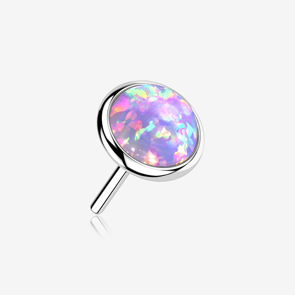 14 Karat White Gold OneFit‚Ñ¢ Threadless Bezel Fire Opal Top Part-Purple Opal