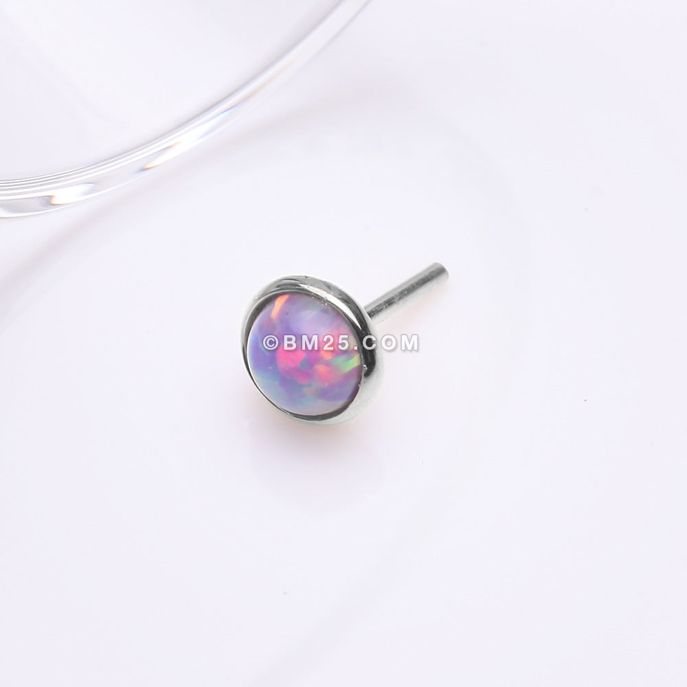 Detail View 2 of 14 Karat White Gold OneFit‚Ñ¢ Threadless Bezel Fire Opal Top Part-Purple Opal