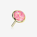 14 Karat Gold OneFit Threadless Bezel Fire Opal Top Part-Pink Opal
