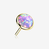 14 Karat Gold OneFit Threadless Bezel Fire Opal Top Part-Purple Opal