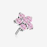 14 Karat White Gold OneFit‚Ñ¢ Threadless Spring Flower Sparkle Top Part-Pink