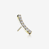 14 Karat Gold OneFit‚Ñ¢ Threadless Brilliant Sparkle Gems Journey Curve Top Part-Clear Gem