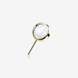 14 Karat Gold OneFit‚Ñ¢ Threadless Bezel Fire Opal Front Facing Part-White Opal