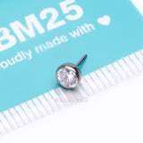Detail View 3 of Implant Grade Titanium OneFit Threadless Bezel Set Sparkle Gem Top Part-Clear Gem