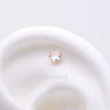 Detail View 1 of Implant Grade Titanium OneFit Threadless Golden Prong Set Sparkle Gem Top Part-Clear Gem