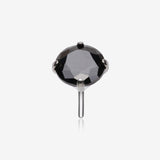 Implant Grade Titanium OneFit Threadless Prong Set Sparkle Gem Top Part-Black