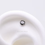 Detail View 1 of Implant Grade Titanium OneFit Threadless Prong Set Sparkle Gem Top Part-Black