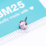 Detail View 3 of Implant Grade Titanium OneFit Threadless Prong Set Sparkle Gem Top Part-Pink