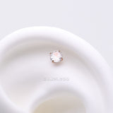Detail View 1 of Implant Grade Titanium OneFit‚Ñ¢ Threadless Rose Gold Prong Set Sparkle Gem Top Part-Clear Gem