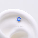 Detail View 1 of Implant Grade Titanium OneFit Threadless Prong Claw Set Sparkle Gem Top Part-Blue
