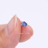 Detail View 2 of Implant Grade Titanium OneFit Threadless Prong Claw Set Sparkle Gem Top Part-Blue