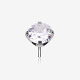Implant Grade Titanium OneFit Threadless Prong Claw Set Sparkle Gem Top Part-Clear Gem
