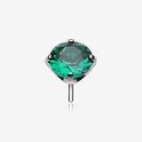 Implant Grade Titanium OneFit Threadless Prong Claw Set Sparkle Gem Top Part-Emerald