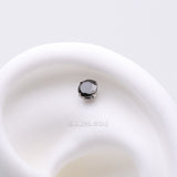Detail View 1 of Implant Grade Titanium OneFit Threadless Prong Claw Set Sparkle Gem Top Part-Black