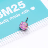 Detail View 3 of Implant Grade Titanium OneFit Threadless Prong Set Fire Opal Top Part-Pink Opal