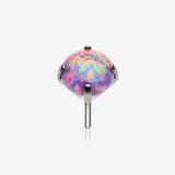 Implant Grade Titanium OneFit Threadless Prong Set Fire Opal Top Part-Purple Opal