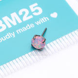 Detail View 3 of Implant Grade Titanium OneFit Threadless Prong Set Fire Opal Top Part-Purple Opal