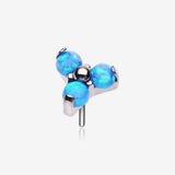 Implant Grade Titanium OneFit‚Ñ¢ Threadless Trinity Fire Opal Top Part-Blue Opal