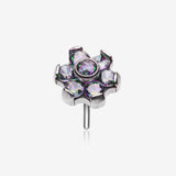 Implant Grade Titanium OneFit Threadless Brilliant Sparkle Flower Top Part-Vitrail Medium