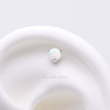 Detail View 1 of Implant Grade Titanium OneFit Threadless Fire Opal Ball Prong Set Top Part-White Opal