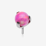 Implant Grade Titanium OneFit Threadless Fire Opal Ball Prong Set Top Part-Pink Opal