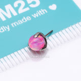 Detail View 3 of Implant Grade Titanium OneFit Threadless Fire Opal Ball Prong Set Top Part-Pink Opal
