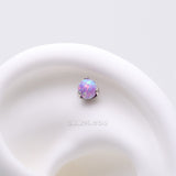 Detail View 1 of Implant Grade Titanium OneFit Threadless Fire Opal Ball Prong Set Top Part-Purple Opal