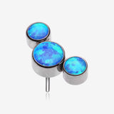 Implant Grade Titanium OneFit Threadless Journey Fire Opal Trio Top Part-Blue Opal