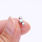 Detail View 2 of Implant Grade Titanium OneFit Threadless Journey Fire Opal Trio Top Part-White Opal