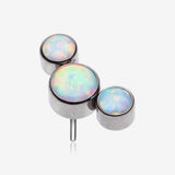 Implant Grade Titanium OneFit Threadless Journey Fire Opal Trio Top Part-White Opal