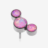 Implant Grade Titanium OneFit Threadless Journey Fire Opal Trio Top Part-Pink Opal
