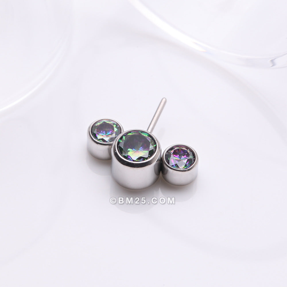 Detail View 1 of Implant Grade Titanium OneFit‚Ñ¢ Threadless Triple Bubble Sparkle Front Facing Top Part-Vitrail Medium