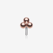 Implant Grade Titanium OneFit Threadless Rose Gold Trinity Bali Beads Top Part