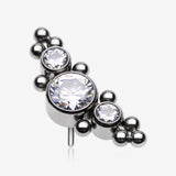 Implant Grade Titanium OneFit Threadless Sparkle Arc Bali Beads Top Part