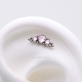Detail View 1 of Implant Grade Titanium OneFit Threadless Sparkle Arc Bali Beads Top Part-Pink
