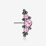 Implant Grade Titanium OneFit Threadless Sparkle Arc Bali Beads Front Facing Part-Pink